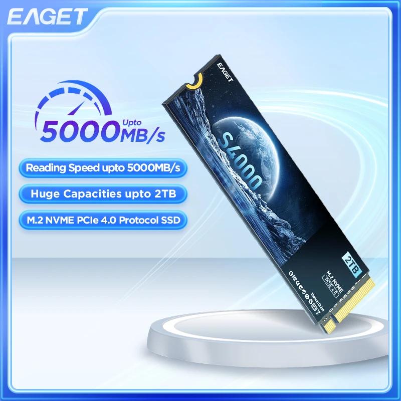 EAGET S4000 SSD NVMe M.2 PCIe 4.0x4 NVMe  SSD, 1TB SSD, 2TB  ָ Ʈ ϵ ũ, M2 2280 ̺, PS5 Ʈ PC